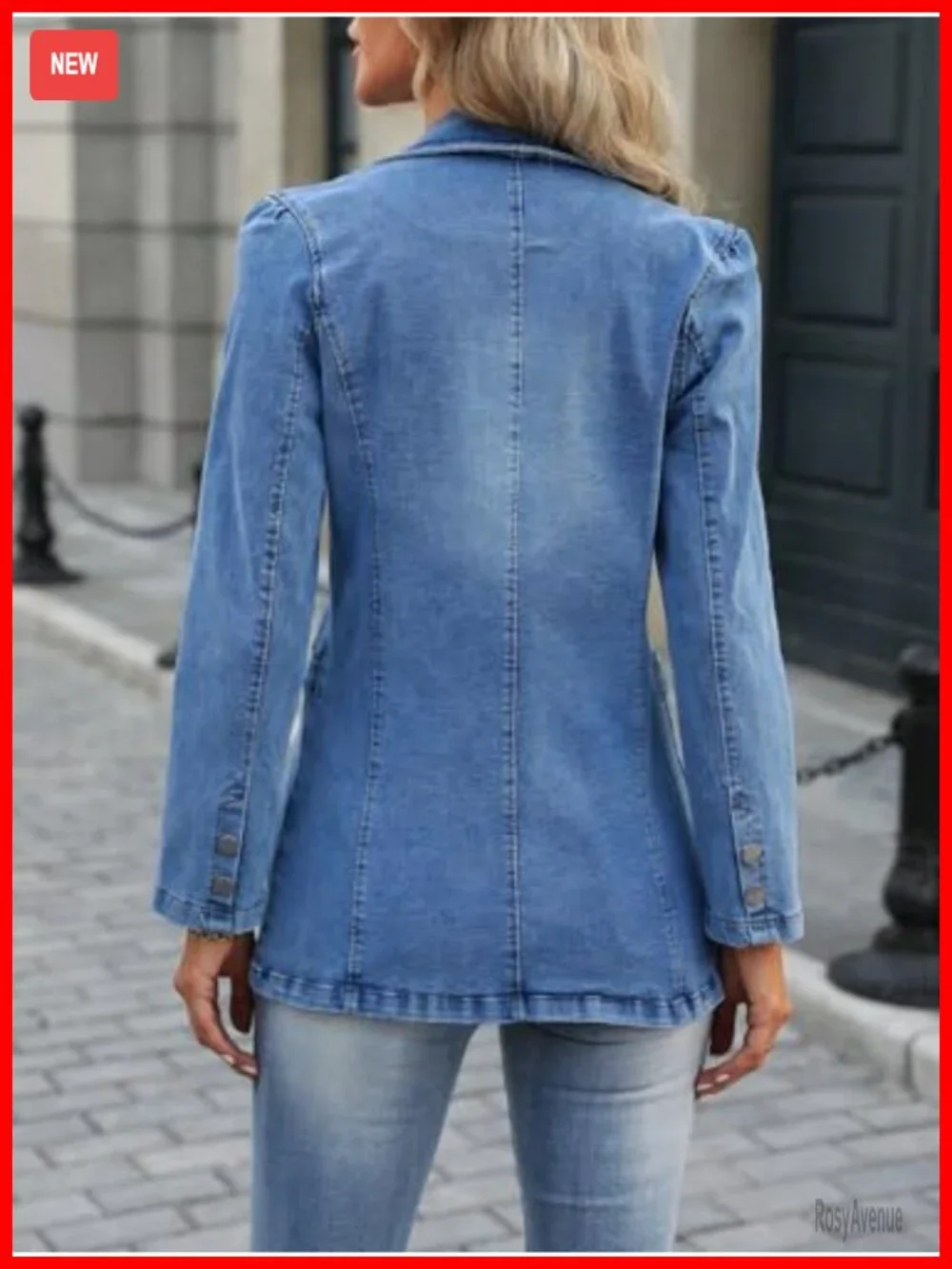 Oversized Denim Jacket Button Up Long Sleeve Casual Blazer Women